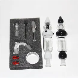 Rauchen Mini Handpfeife Kit 14mm Dab Stroh Bohrinseln Micro Set Glas Wasserpfeife Titanspitze