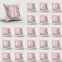 Party Supplies Hoisy Decor Pillow Covers Livingroom Pillows Case Cover Wreath English Letter D Pink Size 50x50cm CPA4466 tt1111