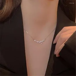 Naszyjniki wisiorek w stylu koreański błyszcząca kryształowa gwiazda naszyjnik srebrny kolor obojczyk damski moda luksusowe prezenty biżuterii