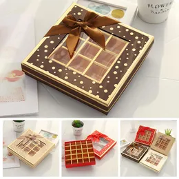 Подарочная упаковка, 25 сеток, коробка для конфет, романтическая упаковка для шоколада на день Святого Валентина, упаковка для свадебной вечеринки с окнами
