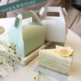 Bakningsverktyg eng￥ngsboxare Box Cake Portable To-Go Mousse Base Support Tuck White Carton