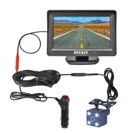 4.3 inç araba monitörü araç arka görünüm ters yedekleme araç LED kamera video park sistemi araç şarj cihazı kolay kurulum
