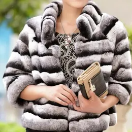 Frauen Pelz BLUENESSFAIR Winter Jacke Frauen 2022 Echt Mantel Natürliche Rex Oberbekleidung Luxus Dicke Warme Streetwear Stehkragen