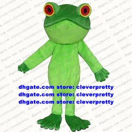 Green Frog Toad Bufonid Bulfrog Mascot Costume Adult Cartoon Cartoon Those Close Close Closed Caremons and Holidays ZX1981