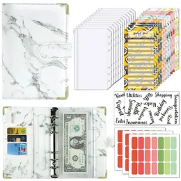 Book budżetowy Binder marmurkowy notatnik Pu skórzany dziennik Planner Paper Paper School Spiratery Materiały biurowe