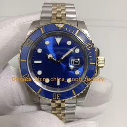 10 Color Men's Automatic Watch In Box Mens 40MM 2Tone 18K Yellow Gold Steel Blue Ceramic Bezel Asia 2813 Movement Sport Mechanical Watches