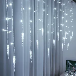 Cuerdas Cortina Lámpara Hada LED Cadena de luces Fiesta de Navidad Jardín Exterior Interior Decoración Vacaciones Iluminación Navidad Decoraciones para el hogar