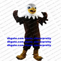 Ciemnobrązowy Eagle Hawk Mascot Costume Tercel Tiercel Falcon Vulture Cartoon Charakter Ślubna Ceremonia Pożegnanie Bankiet ZX1685