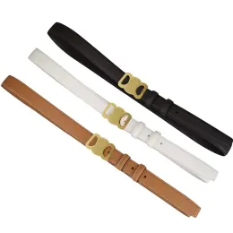 2022 Cintura con fibbia liscia moda Design retrò Cinture sottili per uomo Donna Larghezza 2,5 cm Vera pelle bovina 3 colori Opzionale Alta qualità
