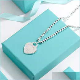Pendant Necklaces Bead Chain Design Brand Heart Love Necklace Gold Sier For Women Jewelry Gift Drop Delivery 2022 Dhdkg