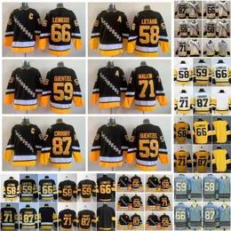 Uomini Reverse Retro Hockey 87 Sidney Crosby Jersey Blank 71 Evgeni Malkin 66 Lemieux 59 Jake Guentzel 58 Kris Letang 16 Jason Zucker Classics Heritage Stadium Series