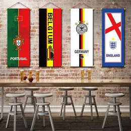 Verzamelbare 2022 Qatar World Cup vlag Hangende bar Decoratieve hangende doek rond voetbalfan Souvenirs T221111