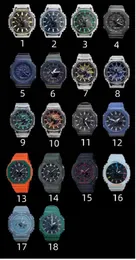 Men's quartz digital sports watch LED automatic hand lamp waterproof world time detachable ultra-thin dial oak series 18 colors Iced Out Watch