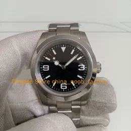 メンズインボックスオートマチックウォッチ腕時計メンズ39mmブラックダイヤルステンレススチールブレスレットアジア2813運動メンメカニカルウォッチ