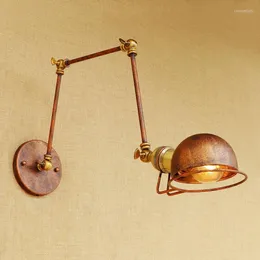 Vägglampor iwhd loft stil industriell vintage edison lampa wandlamp justerbar swing long arm ljusarmatur applikationer mural