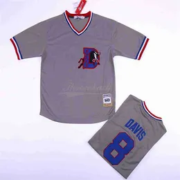 Baseball-Trikots 8 Davis 37 Laloosh Bull Durham Movie Baseball-Trikot