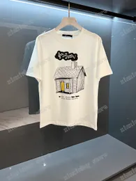 xinxinbuy Herren Designer T-Shirt Paris House Schornsteinmusik Druck Langarm Baumwolle Damen Grün Schwarz Weiß S-2XL