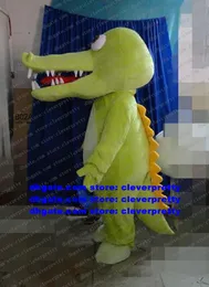 Green Crocodile Alligator Mascot kostym vuxen tecknad karaktär outfit kostym företag firande skönhetssalong zx818