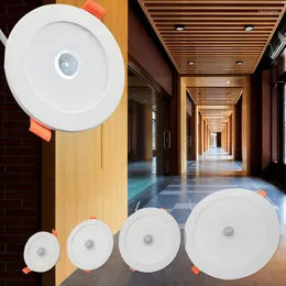 Deckenleuchten LED-Downlight-Licht PIR-Bewegungssensor 5W 7W 9W 12W Einbau-Down-Lampe rundes Panel für Korridor-Scheinwerfer im Innenbereich