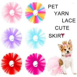 Ropa para perros Cachorro Pequeña Falda de encaje Verano Lindo Malla Color Sólido Gato Princesa Tutu Vestido Dulce Diseño Fresco Fiesta Boda para perros