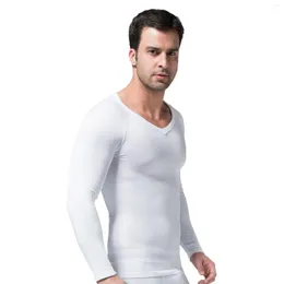 Yoga outfit herr termiska underkläder sömlösa V-ringning långärmad korsett i trång kroppsmag hållningskorrigering komprimerad sportbh