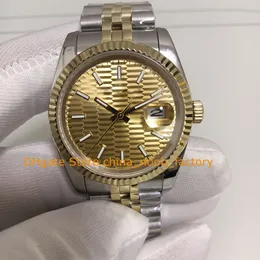 20 Style New Model In Box Women Watch Midsize Women's Mens 36mm Golden Dial 18K Yellow Gold Date Two Tone Bracelet Women Orologi automatici