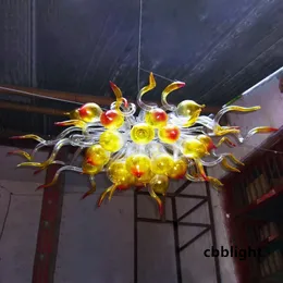 Creative Multi Colored Chandeliers Lamps Living Room Kitchen Bedroom DIY Hanging Fixtures LED Light Nordic Murano Style Glass Hand Blown Glass Chandelier LR734