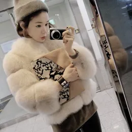 Women Coat thanksgiving gift Winter Imitation fox Faux Fox Fur Short Jacket outdoor leisure fashion street long sleeve multicolor pure color coats