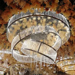 Nuova decorazione del soffitto della sala per matrimoni Cornice in ferro con tre anelli in cristallo per pendenti sospesi per feste Cerchio Puntelli per foto sceniche