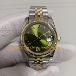 With Box Ladies Watch Women 31mm Automatic Yellow Gold Steel Olive Green Dial Diamond VI Smooth Bezel Mechanical Women's Watches Wristwatches