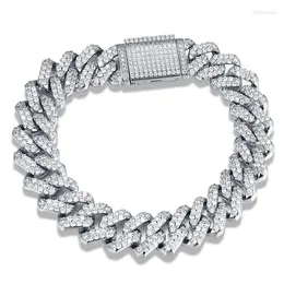 Bracelets à maillons HipHop Miami, chaîne cubaine à dents de diamant, chaîne épaisse de 12MM/bracelet cubain