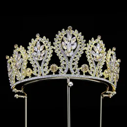 Elegant temperament Hair Accessories multicolor alloy crystal wedding headdress bride crown HA2271