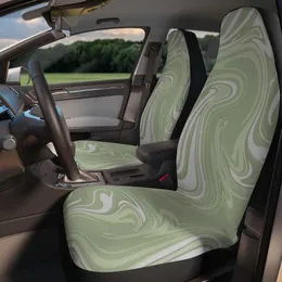 Pokrowce na siedzenia samochodowe Sage Green Groovy Waves Zestaw 2 akcesoriów Pokrowiec z nadrukiem kwiatowym Różowy abstrakcyjny T221110