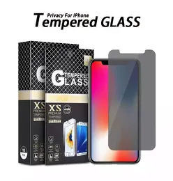 Anti Spy Peep Screen Protector dla iPhone 11 Mini 12 13 14 Pro Max Temperted Glass XR XS 7 8 Plus Film ochronny z pakietem detalicznym