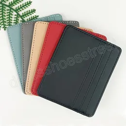 Moda Thin Leather Card Caso de couro PU Banco de crédito Business Cristent title Wallet Case