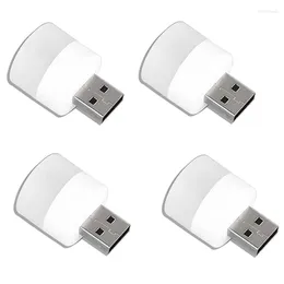 Nachtlichter USB von Mini-LED-Glühbirne für Schlafzimmer, Badezimmer, Kinderzimmer, Flur, Küche, Auto, Atmosphärenlicht, weiß