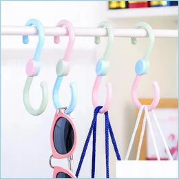 Hooks Rails 360 Rotary S Shaped Hook Plastic ScoPed Hanger Portable DualColor Cabinet Lagring Holder Racks Home Accessory Drop de Dhjjr