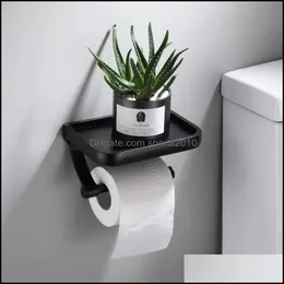 Novelty Items Wall Mounted Black Toilet Paper Holder Tissue Roll With Phone Storage Shelf Bathroom Accessories 1454 V2 Drop Delivery Dhaqr