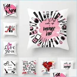 枕ケースメイクアップレタープリント枕カップスカップル恋人Love You Pillow Er 45x45cmバレンタインデイドロップデリバリーホームガーデンテキスタイルdhlk4