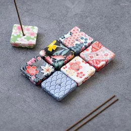 Fragrance Lamps Mini Square Shaped Incense Stick Holder Ceramic Japanese-style Vintage Home Base Decoration