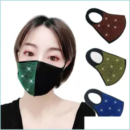 Máscaras de grife máscaras de shinestone máscaras de moda lavável máscara facial à prova de poeira