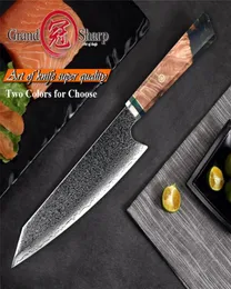 Grandsharp 82 -дюймовый шеф -повар Нож Высокий углерод VG10 Японский 67 слоев Дамаск кухонный нож нож из нержавеющей стали 275G6657884