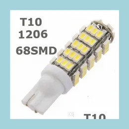 Araba ampulleri 20x T10 68LED BB 1206 68 SMD LED Araba 68SMD 1206/3020 W5W 194 927 161 Plaka Işıkları için Yan Kama Işık Lambası Dhxyo