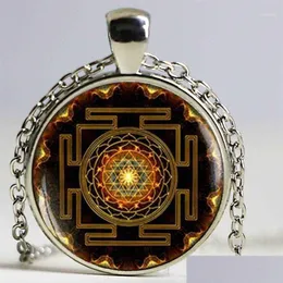 Pendant Necklaces Drop Fashion Buddhist Sri Yantra Pendant Necklace Sacred Geometry Jewelry Whole1230C Delivery 2021 Necklaces Pendan Dhexj