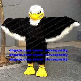 Black White Long Fur Eagle Hawk Mascot Costume Tiercel Falcon Vulture Personagem Filme Folheleto Distribuição ZX665