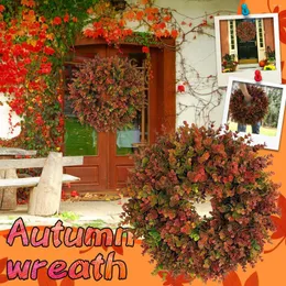 Fiori decorativi Ringraziamento creativo Autunno Ghirlanda di eucalipto Simulazione Ghirlande Pianta Decorazioni per la casa Appendiabiti Zucca