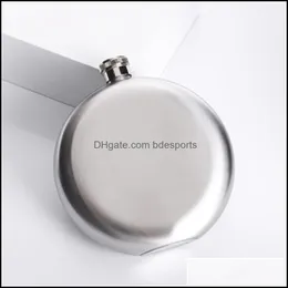 Hip Flasks Special Shaped Russian Wine Pot Stainless Steel Portable Hip Flask 5 Oz Round Marble Pattern Bottle Simple Fashion 10 5Ml Dhubv