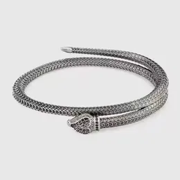 Bracelet Bracelet Designer Multi-layer hoogwaardige S925 Sterling Silver Retro Snake Scale Bracelet gemaakt van oude heren- en damesarmbanden