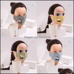 Designer-Masken, Trinklöcher, kariert, Mascarilla, wiederverwendbare Baumwoll-Gesichtsmasken, können Filterstück setzen, gute Atemschutzmaske, Adt, Kinder, waschbar, Pm Dh2Sd