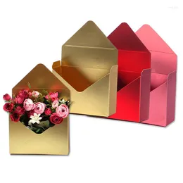 Gift Wrap 1PC Waterproof Envelope Shape Paper Box Bouquet Basket Florist Flower Packing